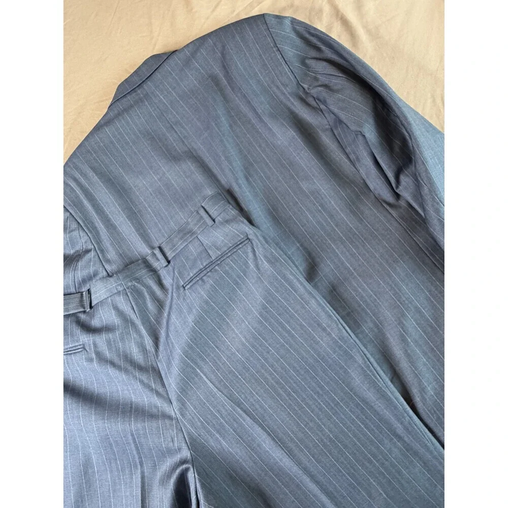 Vintage Ralph Lauren Gray Pinstripe Wool 2-Piece Suit Men's 42L